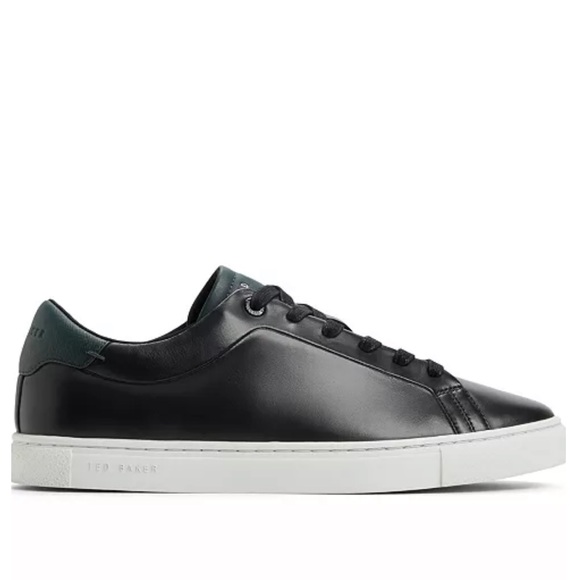 Ted Baker London Sleek Men's Robberto Black Leather Sneakers - NIB - Size 11